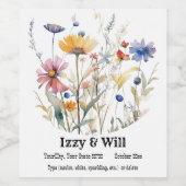 秋パーソナライズされたの野草 ワインラベル (シングルラベル)