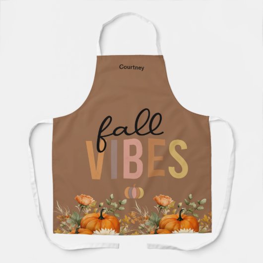 秋パーソナライズされたをテーマにしたエプロン エプロン (正面)