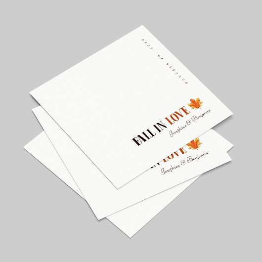 秋パーソナライズされたエレガンス結婚ナプキンス スタンダードカクテルナプキン