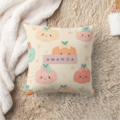 秋パーソナライズされたオータムパステルキュートカボンプキン クッション (ブランケット)