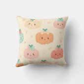 秋パーソナライズされたオータムパステルキュートカボンプキン クッション (裏面)