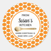 秋パーソナライズされたシーズンのキッチンから ラウンドシール (正面)