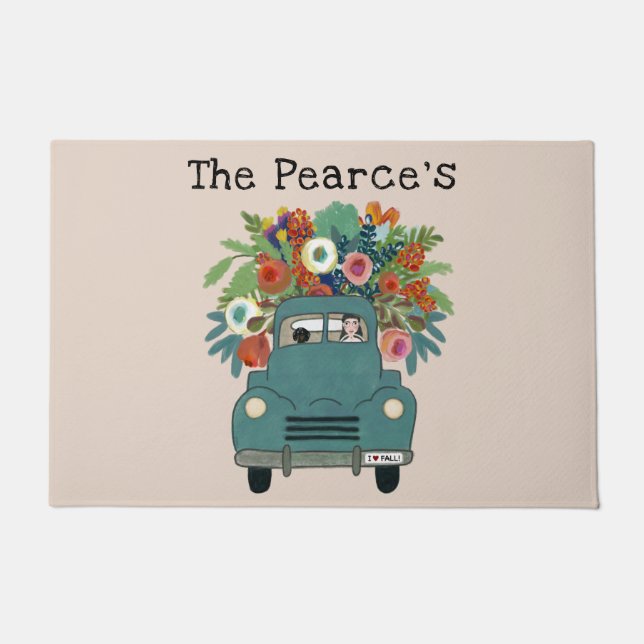 秋パーソナライズされたドアマット ドアマット (正面)