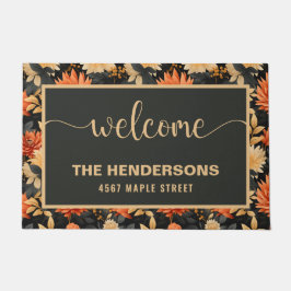秋パーソナライズされたファミリ名ようこそ ドアマット