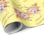 秋パーソナライズされたフラワーブライダルシャワー ラッピングペーパー (ロールコーナー)
