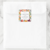 秋パーソナライズされたフローラお願い スクエアシール (バッグ)