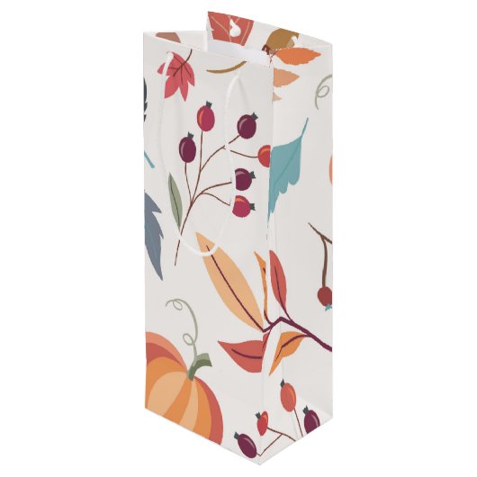 秋パーソナライズされたプリントワイン抱き枕 ワインギフトバッグ (裏面アングル)