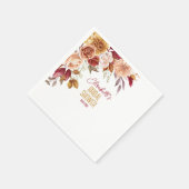 秋パーソナライズされたボーフローラブライダルシャワー スタンダードカクテルナプキン (角)