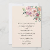 秋パーソナライズされたラベンダー赤面結婚ズ 招待状 (正面)