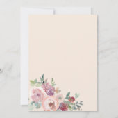 秋パーソナライズされたラベンダー赤面結婚ズ 招待状 (裏面)