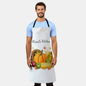 秋パーソナライズされた収穫 エプロン (着用した状態)