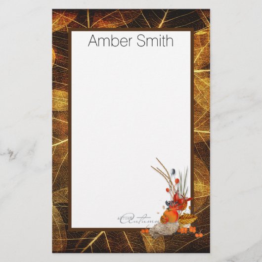 秋パーソナライズされた収穫 便箋 (正面)