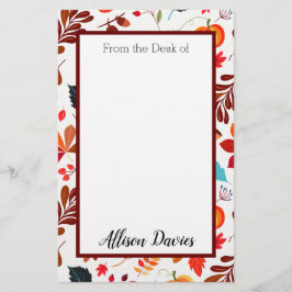 秋パーソナライズされた収穫 便箋