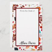 秋パーソナライズされた収穫 便箋 (正面/裏面)