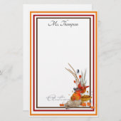 秋パーソナライズされた収穫 便箋 (正面/裏面)