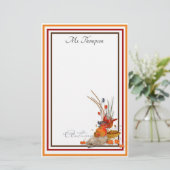 秋パーソナライズされた収穫 便箋 (スタンド正面)