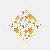 秋パーソナライズされた恋人ナプキンス スタンダードカクテルナプキン (角)