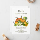 秋パーソナライズされた秋の感謝祭のデイカード ノートカード (正面/裏面インサイチュ)
