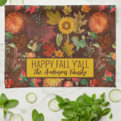 秋パーソナライズされた秋の植物学 キッチンタオル (折り畳み)