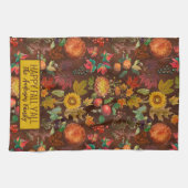 秋パーソナライズされた秋の植物学 キッチンタオル (横)
