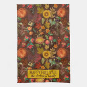 秋パーソナライズされた秋の植物学 キッチンタオル (縦)