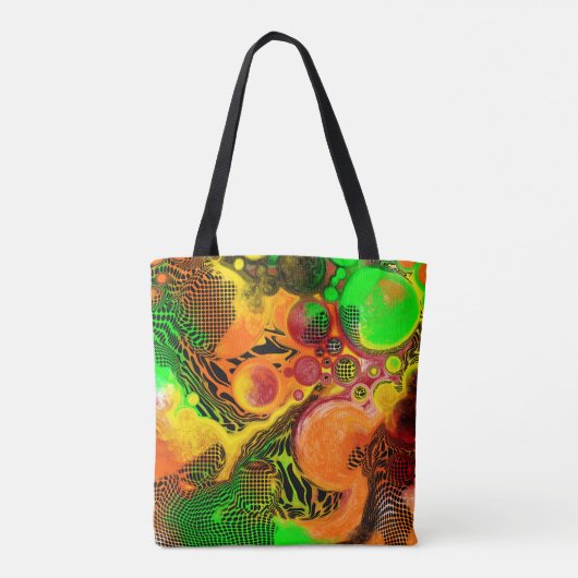 秋パーソナライズされた色抽象芸術注絵画ぐ トートバッグ (裏面)