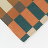 秋パーソナライズされた茶色のジオメトリチェックパターン フリースブランケット (角)