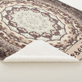 秋パーソナライズされた茶色マンダラ シェルパブランケット (3/4)