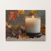 秋パーソナライズされた遠くにをテーマに暗い闇を追う ジグソーパズル (横)