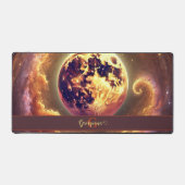 秋パーソナライズされた銀河系ハーベストムーン デスクマット (正面)