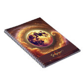 秋パーソナライズされた銀河系ハーベストムーン ノートブック (右側)