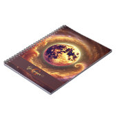 秋パーソナライズされた銀河系ハーベストムーン ノートブック (左側)