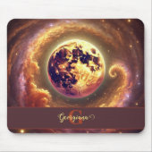 秋パーソナライズされた銀河系ハーベストムーン マウスパッド (正面)