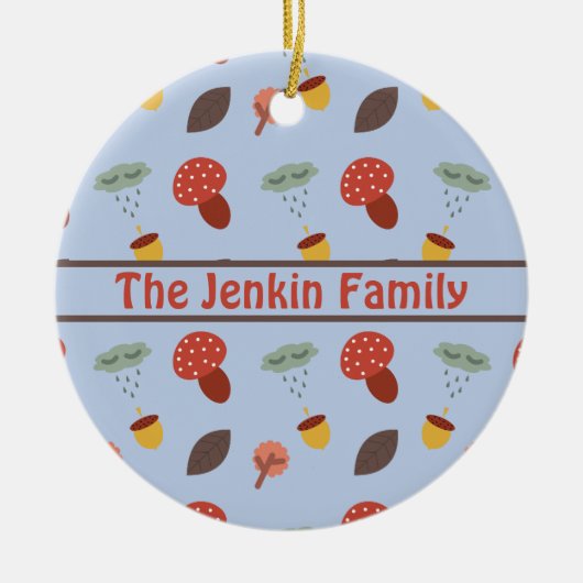 秋パーソナライズされた セラミックオーナメント (正面)