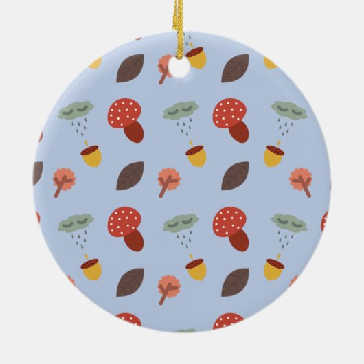 秋パーソナライズされた セラミックオーナメント (裏面)