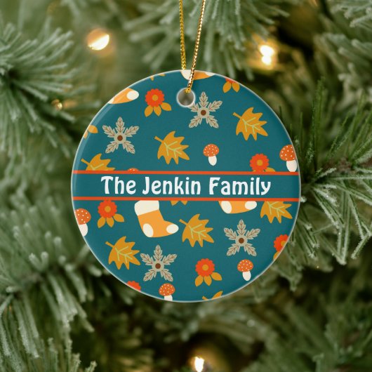 秋パーソナライズされた セラミックオーナメント (ツリー)