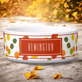 秋パーソナライズされた《植物》アスペン離れパターンペットボウル ボウル