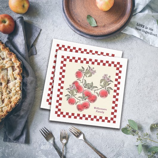 秋パーティーアップルハーベスト感謝祭パーソナライズ スタンダードカクテルナプキン