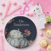 秋パーティーブルーパンプキンハッピーサンクスギビング ペーパープレート (パーティー)