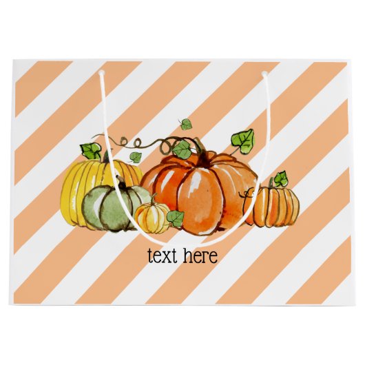 秋パーティー、カボチャ、誕生日パーティー抱き枕 ラージペーパーバッグ (正面)