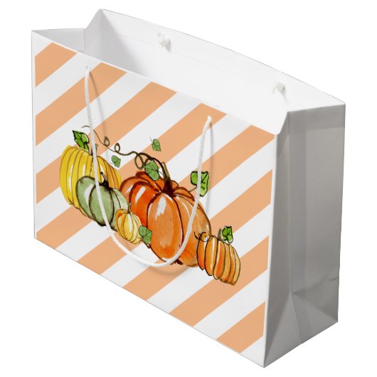 秋パーティー、カボチャ、誕生日パーティー抱き枕 ラージペーパーバッグ (裏面アングル)