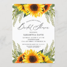 秋ヒマワリとグリーン |エレガントブライダルシャワー