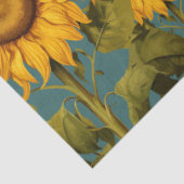 秋ヒマワリフローラ蝶ティール（緑がかった色）デクページ 薄葉紙 (詳細)