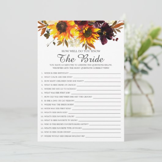 秋ヒマワリーブライドゲームをどれほどよく知っているか 招待状 (スタンド正面)