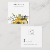 秋ヒマワリ秋の間柱イヤリングディスプレイ スクエア名刺 (正面/裏面)