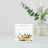 秋ヒマワリ秋の間柱イヤリングディスプレイ スクエア名刺 (スタンド正面)