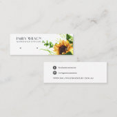 秋ヒマワリ秋スタッドイヤリング表示カード スキニー名刺 (正面/裏面)