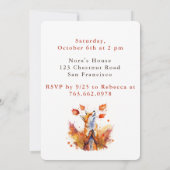 秋ビアキツネ-誕生日招待状カード 招待状 (裏面)