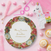 秋ビクトリアンに咲く結婚花 ペーパープレート (パーティー)