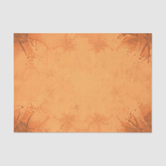 秋ビクトリアン茶色オレンジパターン 薄葉紙 (正面)